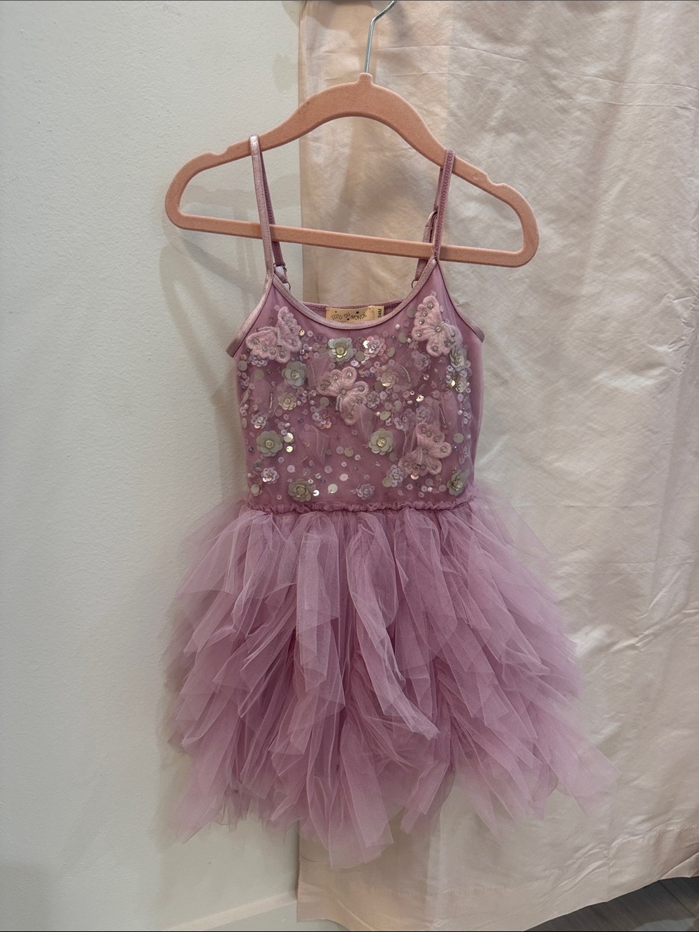 Tutu Du Monde Dusty Mauve Floral Sequin Tulle Dress